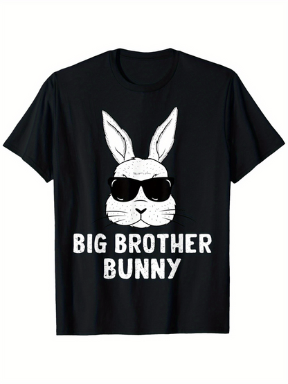 Men's Graphic T-Shirt Big Brother Bunny Wearing Cool Sunglasses With Fun Cartoon Bunny Face