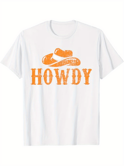 Men's Graphic T-Shirt Howdy Rustic Country Style Hat With Vintage Western Flair
