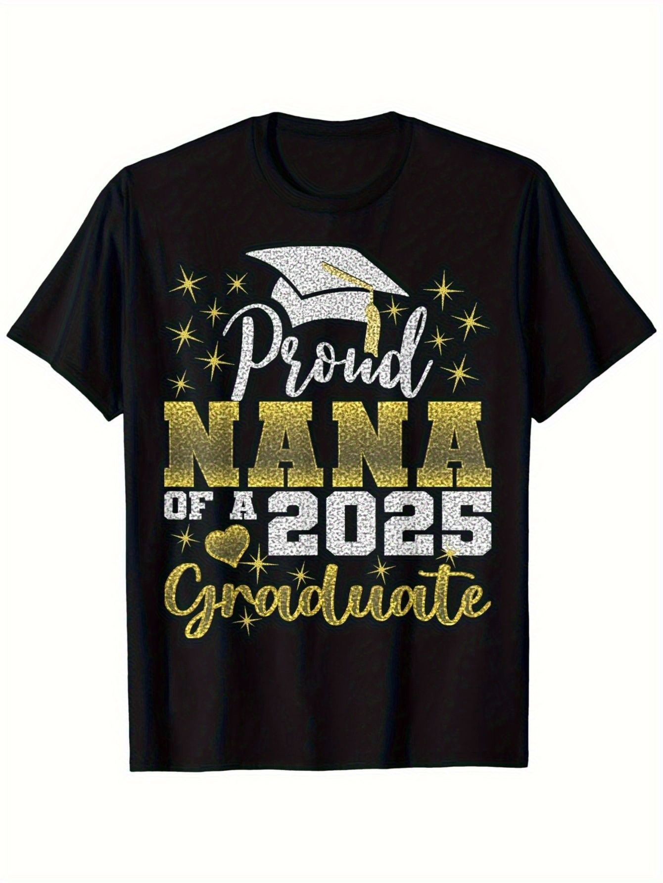 Men's Graphic T-Shirt Proud Nana Of A 2025 Graduate With Graduation Cap And Shining Stars