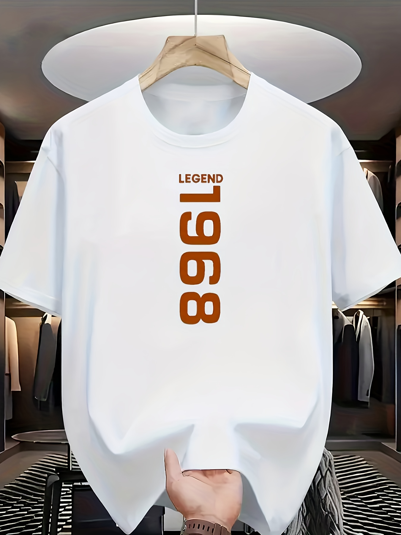 Men's Graphic T-Shirt Legend Vertical Numbers With Clean Crisp White Shirt