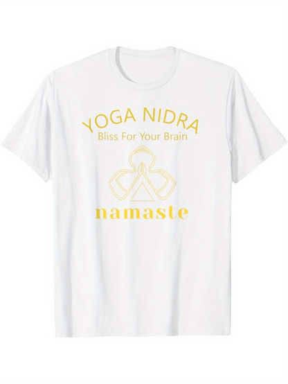 Men's Graphic T-Shirt Yoga Nidra Blissful Meditation Practice With Namaste Symbol