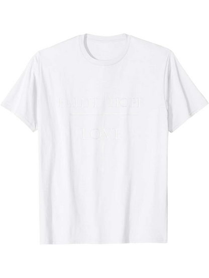 Men's Graphic T-Shirt Jesus cross and verse design (Faith Hope Love)
