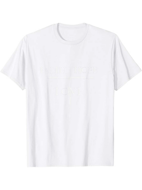 Men's Graphic T-Shirt Jesus cross and verse design (Faith Hope Love)