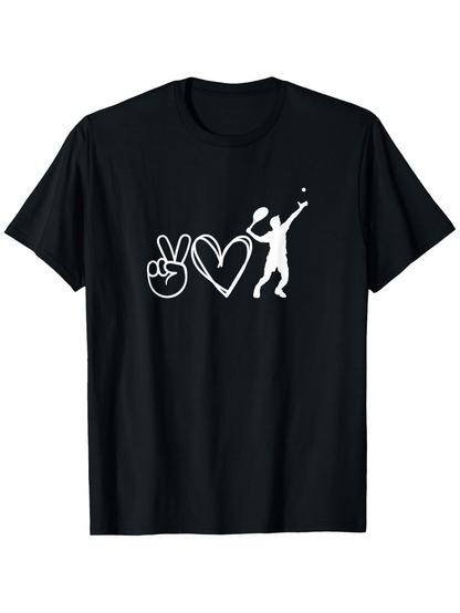 Men's Graphic T-Shirt Peace And Love With Whimsical Dancing Silhouette Person