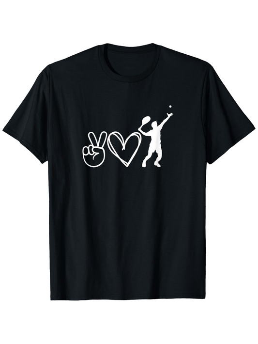 Men's Graphic T-Shirt Peace And Love With Whimsical Dancing Silhouette Person