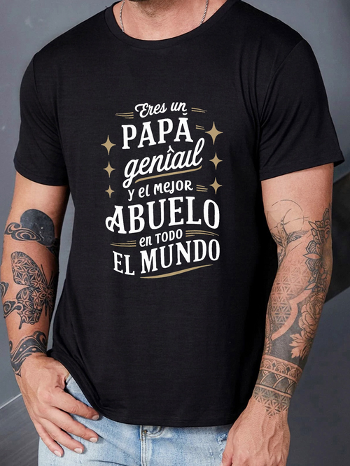 Men's Graphic T-Shirt You Are a Great Dad Spanish Slogan & Geometric Print