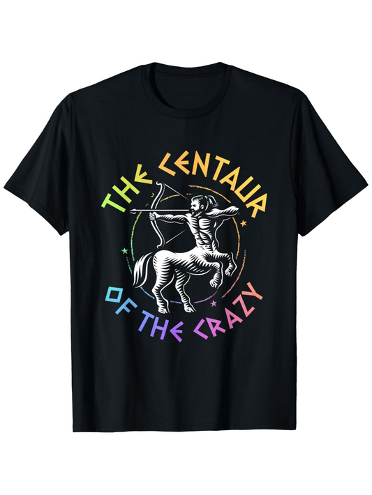 Men's Graphic T-Shirt The Centaur Of The Crazy Surrounded By Vibrant Colors Shooting Arrow Centaur