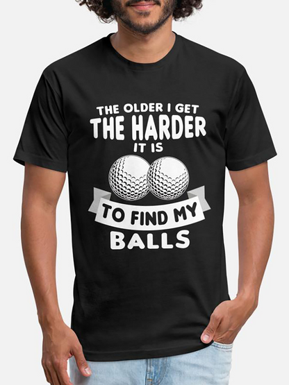 Men's Graphic T-Shirt The Older I Get The Harder It Is To Find My Balls Playful Golf Balls Design