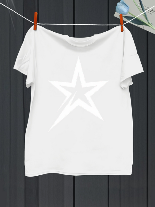 Men's Graphic T-Shirt Bold Minimal Lines Forming A Geometric Star Shape Star