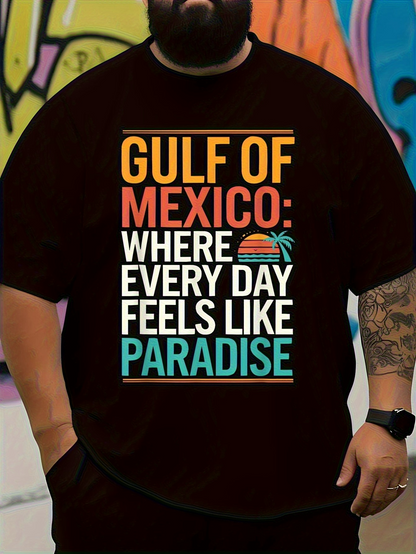 Men's Graphic T-Shirt Gulf Of Mexico Where Every Day Feels Like Paradise Retro Sunset Palm Paradise