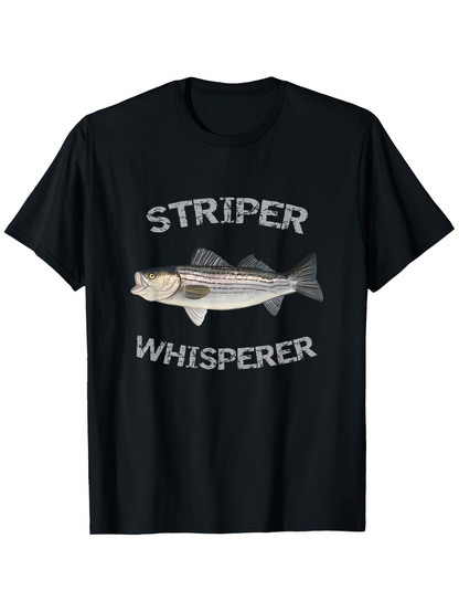 Men's Graphic T-Shirt Striper Whisperer Realistic Striped Fish Artwork With Curved Typography Design