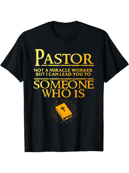 Men's Graphic T-Shirt Pastor Miracle Worker Bible With Radiant Golden Rays