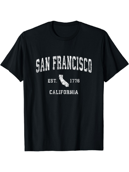 Men's Graphic T-Shirt San Francisco Text With California Map And Established Year Graphic