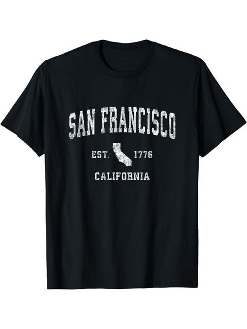 Men's Graphic T-Shirt San Francisco Text With California Map And Established Year Graphic