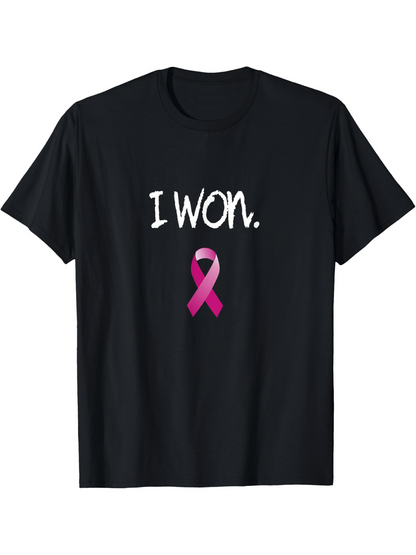 Men's Graphic T-Shirt I Won Pink Ribbon Victory Symbol On Classic T Shirt