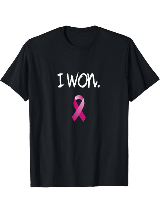 Men's Graphic T-Shirt I Won Pink Ribbon Victory Symbol On Classic T Shirt