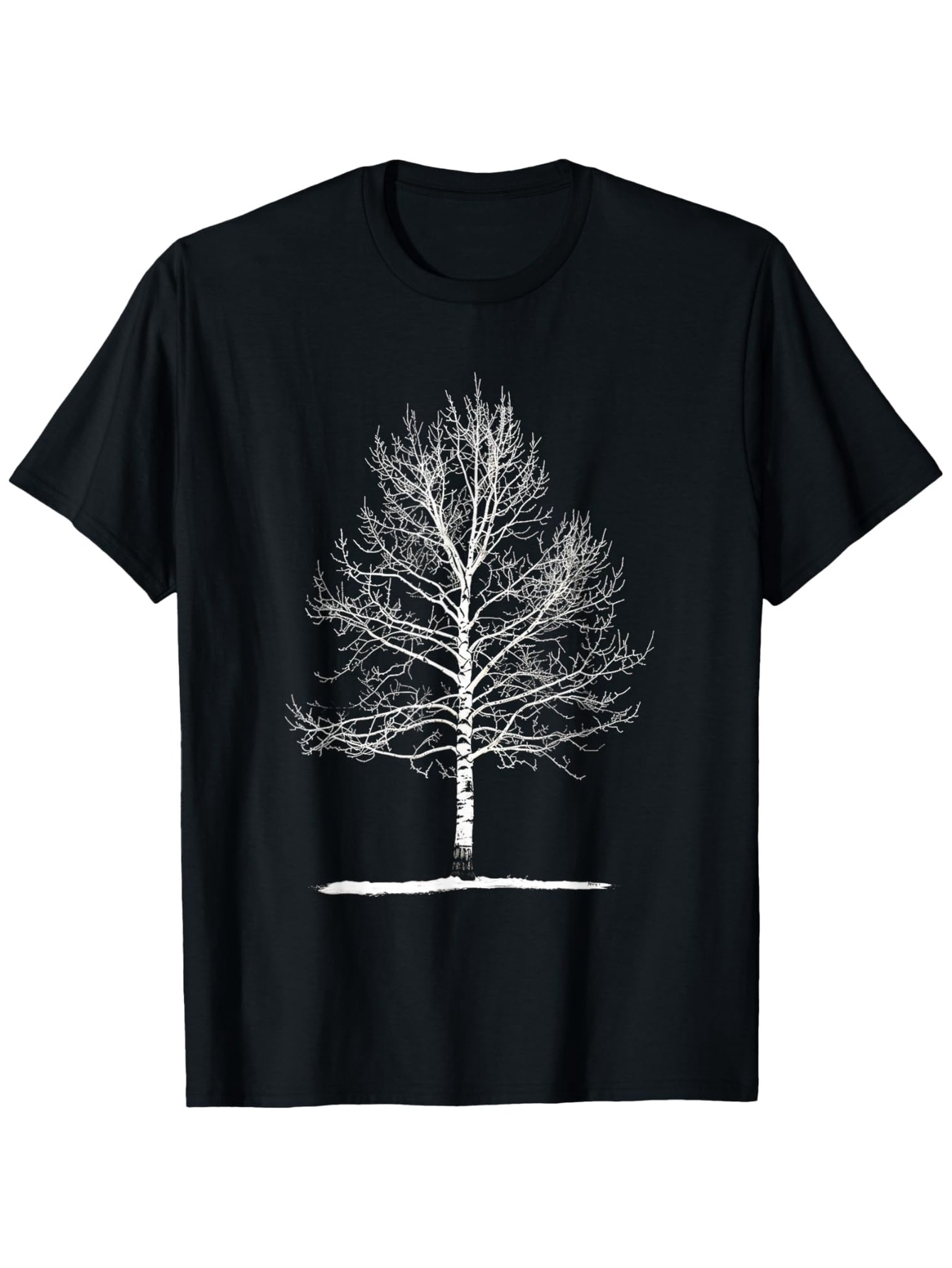 Men's Graphic T-Shirt Minimalist Bare Branches With Subtle Shadow Featuring A Lone Winter Tree