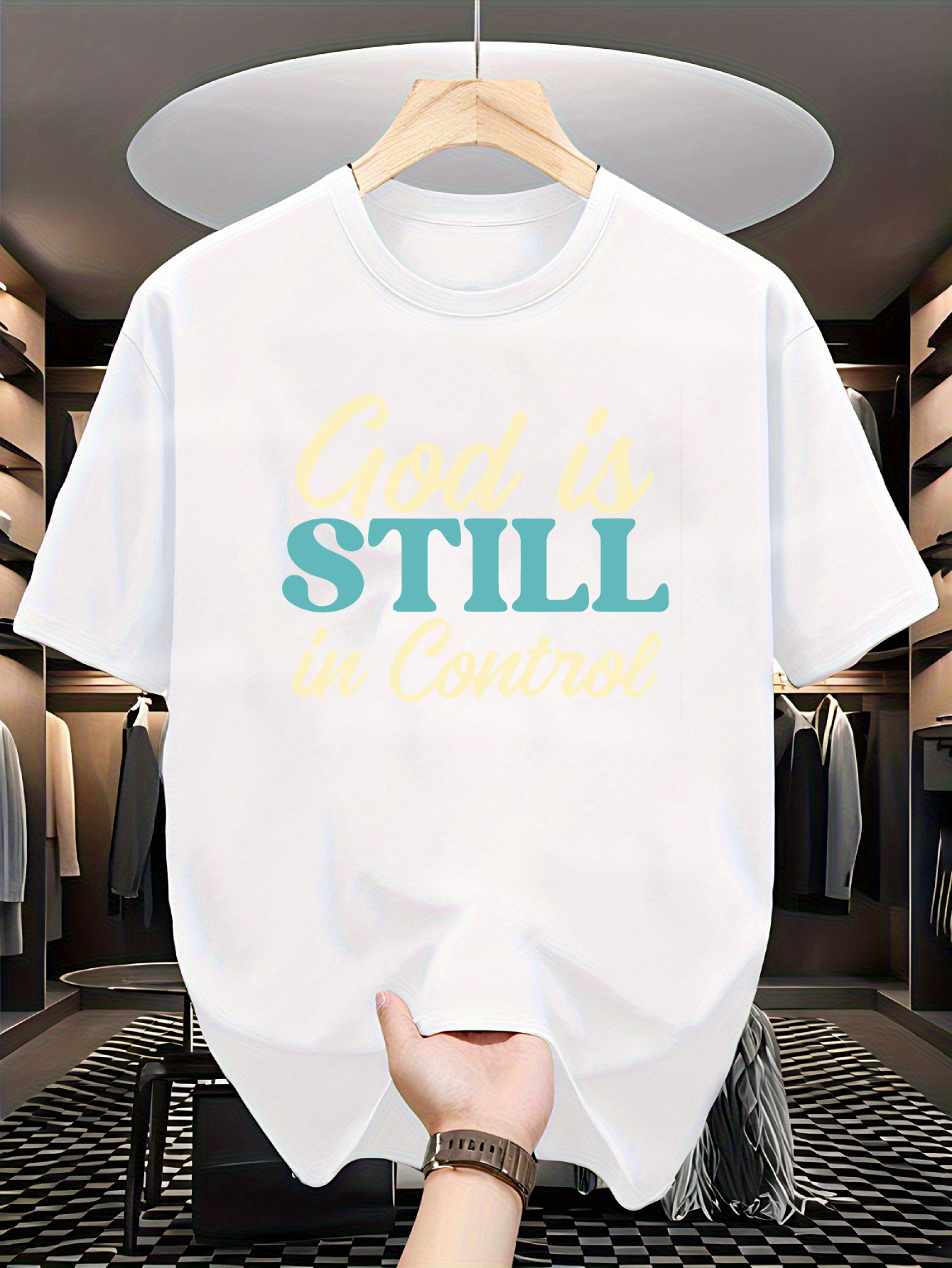 Men's Graphic T-Shirt Bold Text Still Reminds Us Of Gods Guidance Letter