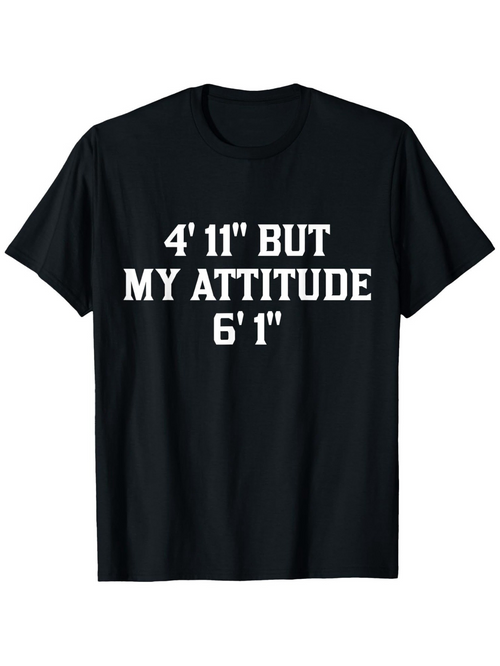 Men's Graphic T-Shirt Bold Statement With Contrasting Heights Printed Front Attitude T Shirt