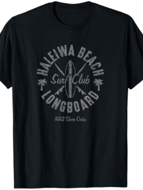 Men's Graphic T-Shirt Surf Club With Palm Trees And Vintage Style Surfboard