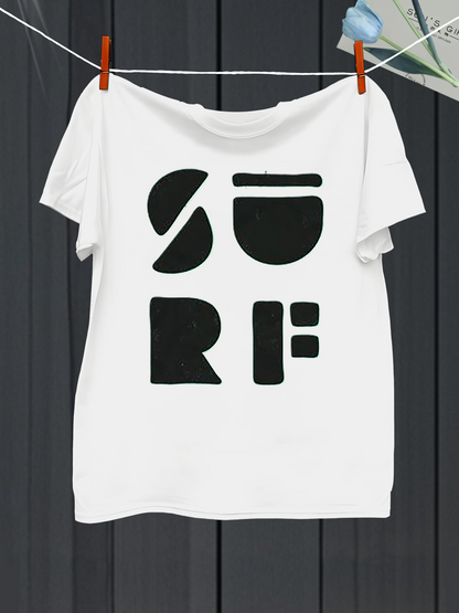 Men's Graphic T-Shirt Bold Abstract Letters With Minimalist Retro Graphic Surf