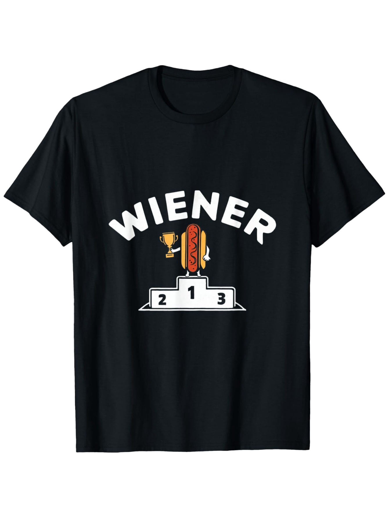 Men's Graphic T-Shirt Wiener On Podium Holding Trophy With Hotdog Winner