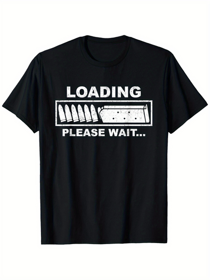 Men's Graphic T-Shirt Loading Please Wait Progress Bar With Knives Representing Patience Kitchen