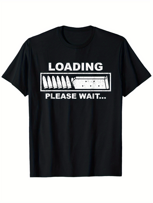 Men's Graphic T-Shirt Loading Please Wait Progress Bar With Knives Representing Patience Kitchen