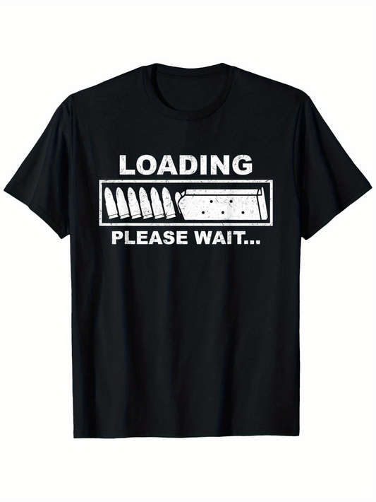 Men's Graphic T-Shirt Loading Please Wait Progress Bar With Knives Representing Patience Kitchen