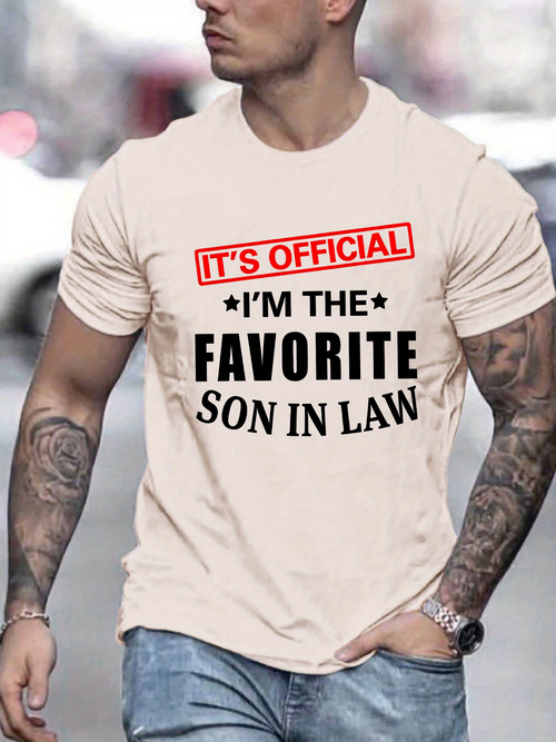 Men's Graphic T-Shirt Its Official Bold Statement Black Lettering Son In Law T Shirt