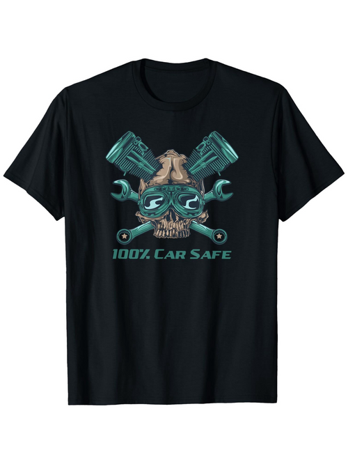 Men's Graphic T-Shirt 100 Percent Car Safe Octopus With Pistons And Wrenches Underwater