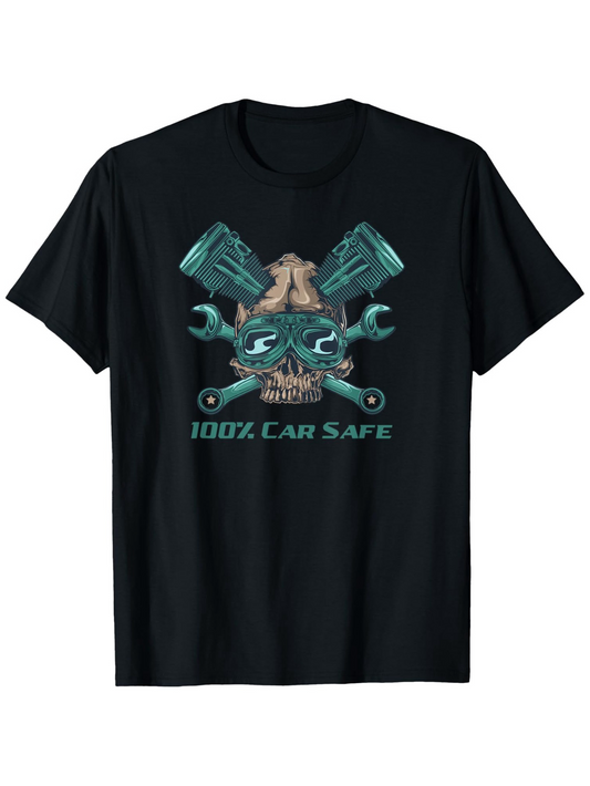 Men's Graphic T-Shirt 100 Percent Car Safe Octopus With Pistons And Wrenches Underwater