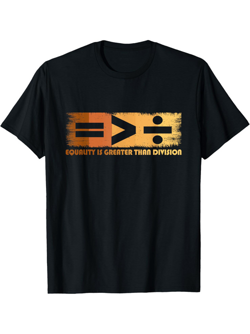 Men's Graphic T-Shirt Equality Is Greater Than Division Bold Text With Abstract Painted Symbols T Shirt