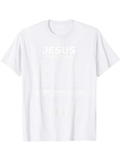 Men's Graphic T-Shirt Jesus Text Message Printed On White Cotton T Shirt
