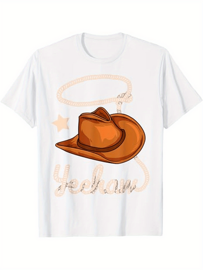 Men's Graphic T-Shirt Western Dream With Rope Loops And Classic Cowboy Hat