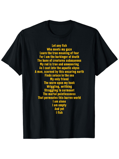 Men's Graphic T-Shirt Poetic Yellow Text Centered On Classic Black T Shirt