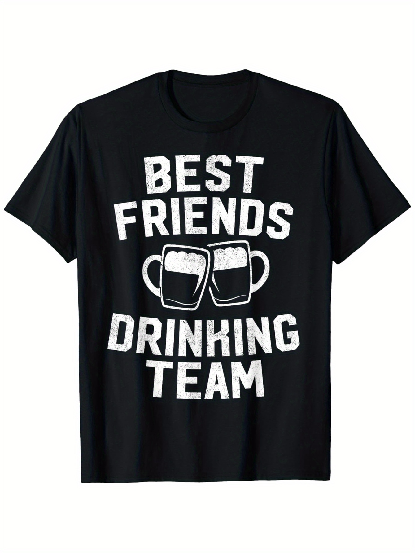 Men's Graphic T-Shirt Best Friends Drinking Team With Beer Mugs And Celebration Motif T Shirt