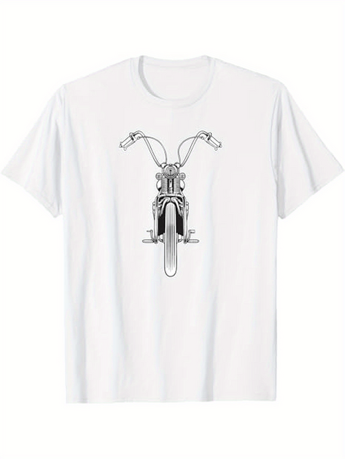 Men's Graphic T-Shirt Classic Retro Hand Drawn Art Motorcycle