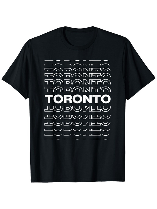 Men's Graphic T-Shirt Toronto Modern Typography With Layered White Outline Letters
