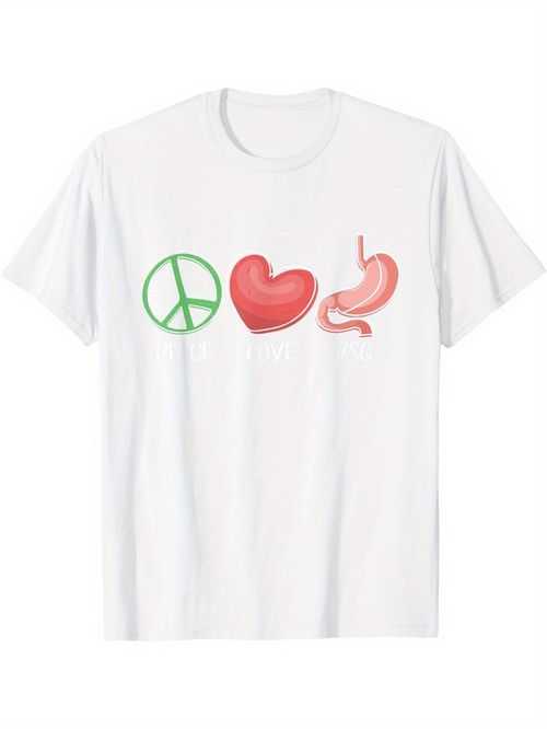 Men's Graphic T-Shirt Playful Gastrointestinal Peace Love Stomach Emoji Art T Shirt