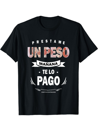 Men's Graphic T-Shirt White Lettering With Decorative Banners On Classic Black T Shirt