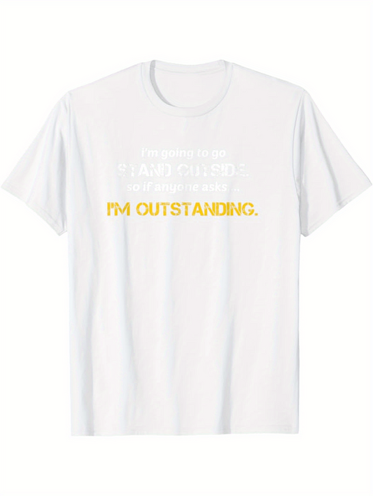 Men's Graphic T-Shirt Im Outstanding Bold Yellow Lettering On Crisp Cotton Fabric T Shirt