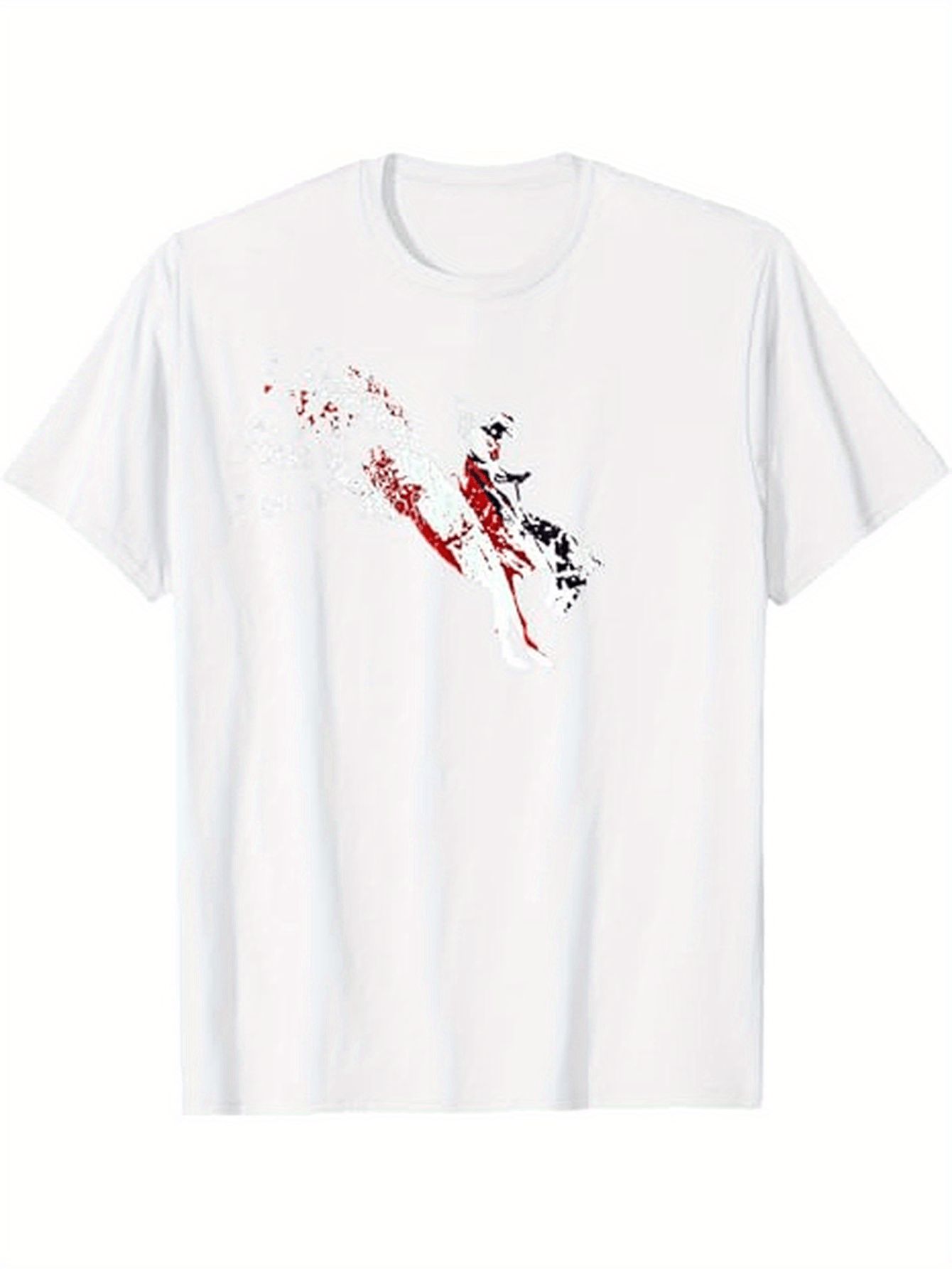 Men's Graphic T-Shirt Dynamic Red And Black Motion Captured Artistic Figure