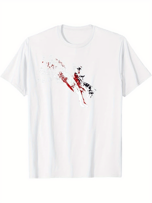 Men's Graphic T-Shirt Dynamic Red And Black Motion Captured Artistic Figure
