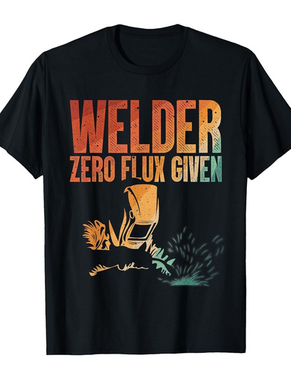 Men's Graphic T-Shirt Zero Flux Given Welding Mask With Colorful Faded Sparks Welder