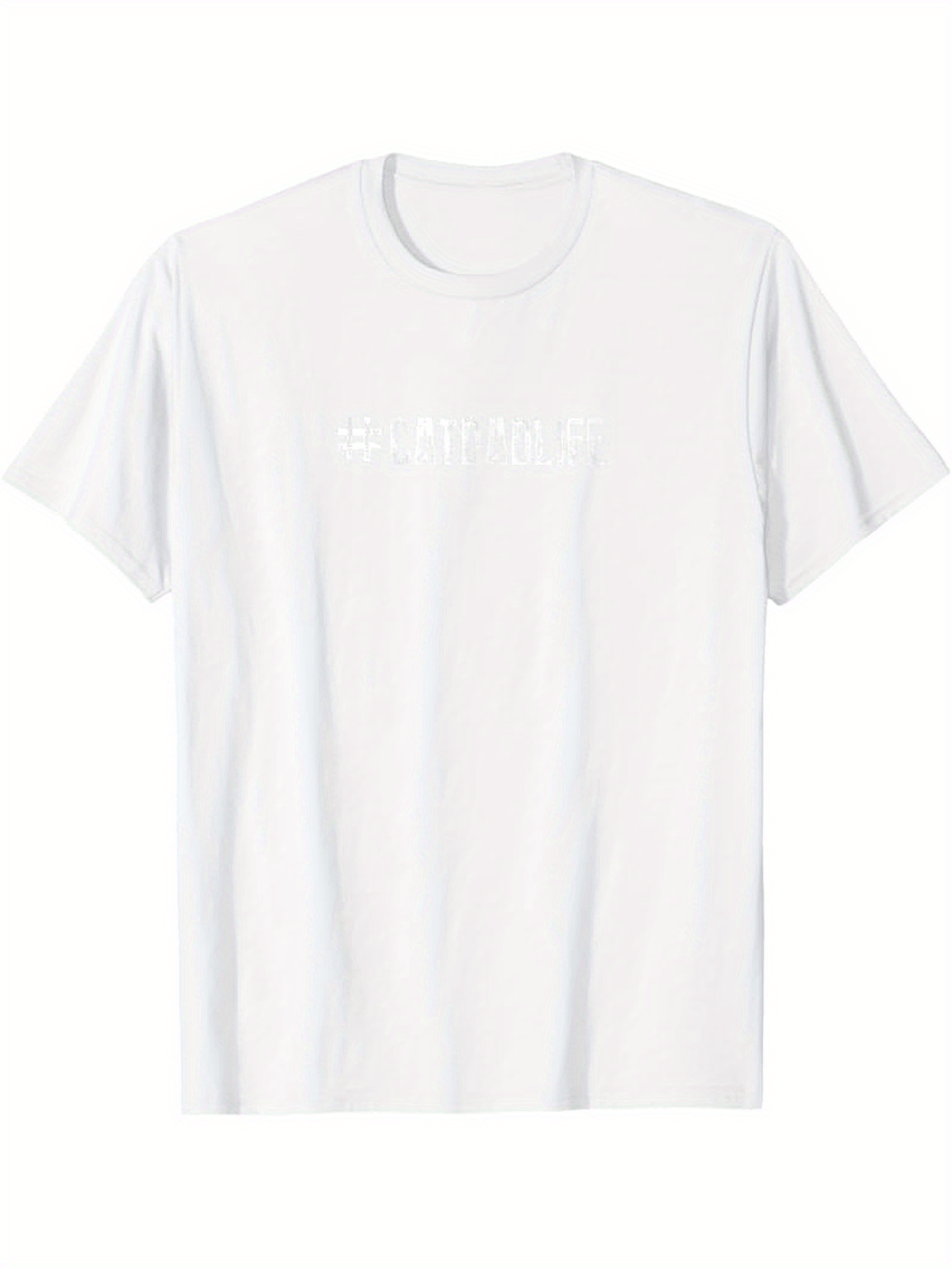 Men's Graphic T-Shirt Cat Dad Life text with graphic of a cat