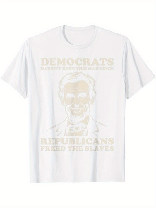 Men's Graphic T-Shirt Democrats Did Not Free The Slaves Republicans Freed The Slaves With Presidential Portrait