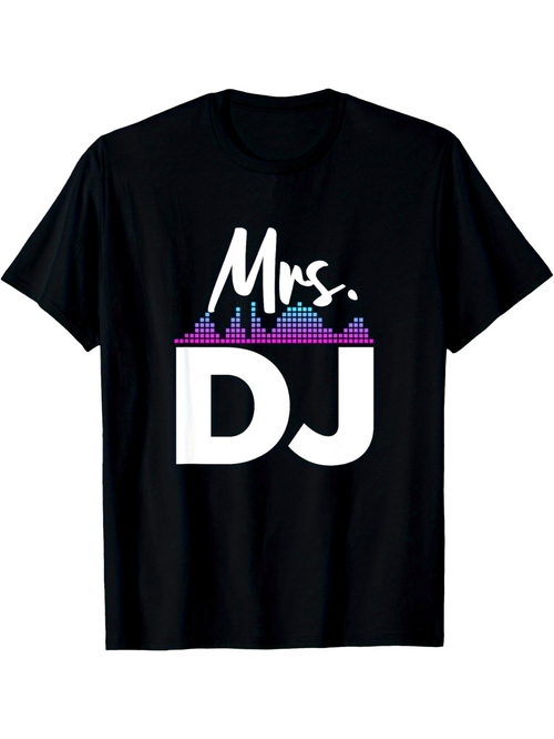 Men's Graphic T-Shirt Mrs DJ Colorful Equalizer Graphic With Vibrant Soundwave Pattern T Shirt