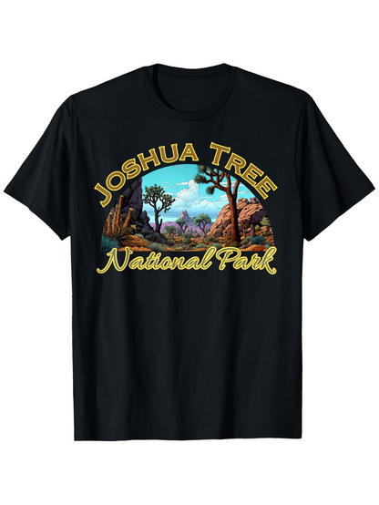 Men's Graphic T-Shirt Joshua Tree National Park Scenic Mountains With Desert Vegetation And Blue Sky Landscape