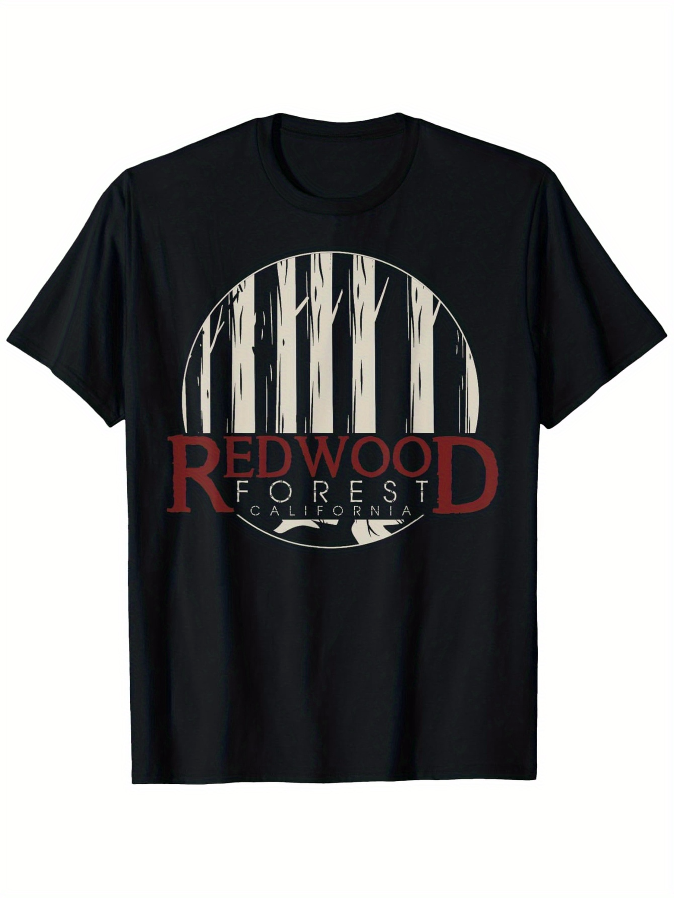 Men's Graphic T-Shirt Redwood Forest Among Towering Trees Under The Night Sky Forest